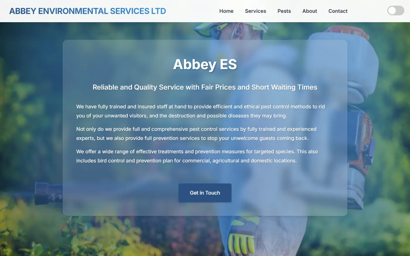 Homepage of Abbey Environmental