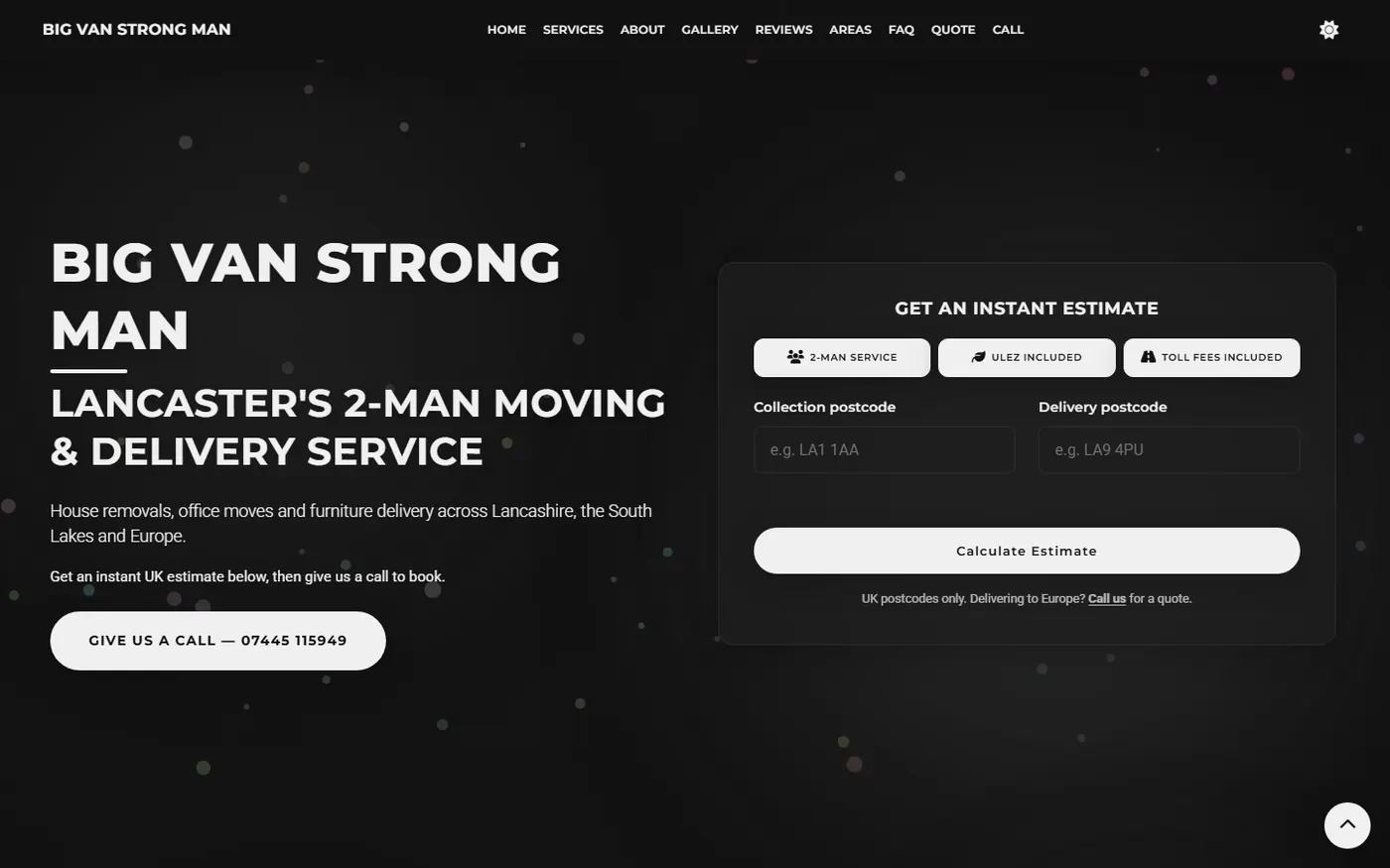 Homepage of BIG van STRONG man