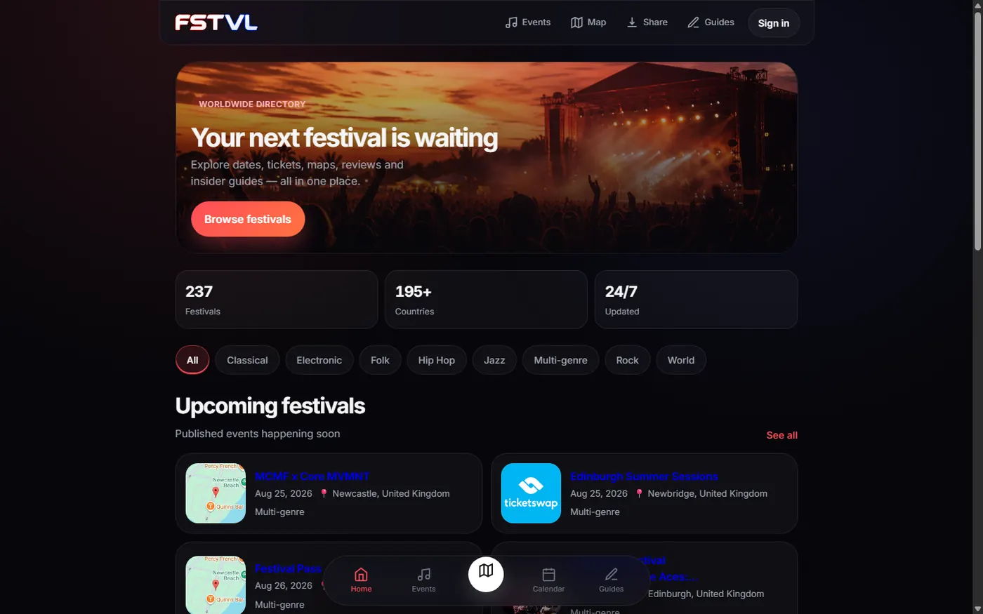 Homepage of FSTVL