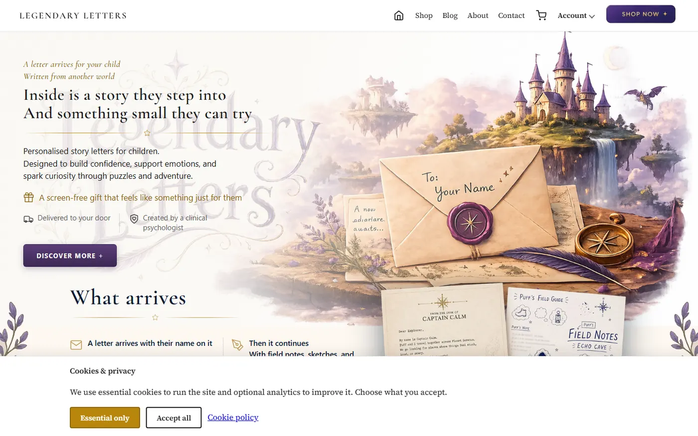 Homepage of Legendary Letters